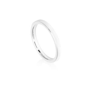 Image of 2mm white gold flat court wedding ring band