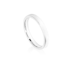 Image of 2.5mm white gold flat court wedding ring band