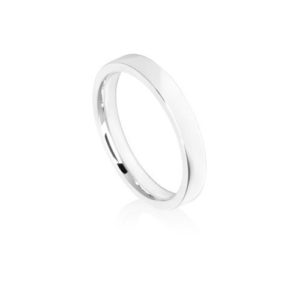 Image of 3mm white gold flat court wedding ring band