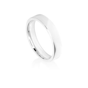 Image of 4mm white gold flat court wedding ring band