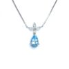 Image of second hand aquamarine & diamond pendant in platinum
