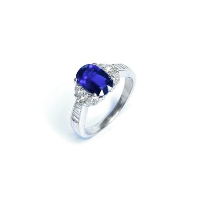 Second Hand Sapphire & Diamond Ring in Platinum