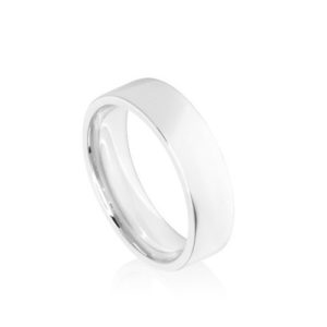 Image of 6mm white gold flat court wedding ring band
