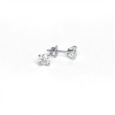 Second Hand 18ct White Gold Diamond Stud Earrings, 1.00ct