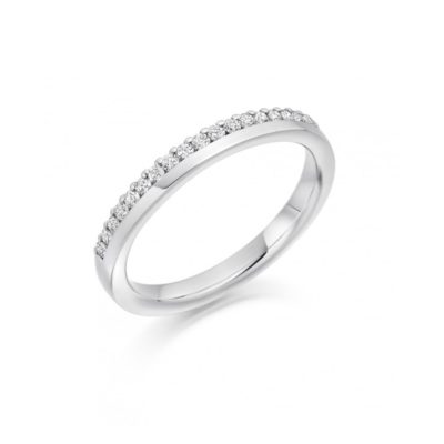 Brilliant cut Diamond Half Offset Diamond Wedding Ring, 0.22ct