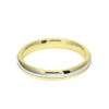Image of 3mm 9ct two colour gold court shape wedding ring band