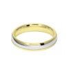 Image of 4mm 9ct two colour gold court shape wedding ring band