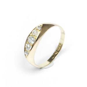 Image of second hand 18ct yellow gold diamond ring - chester 1912 hallmarked