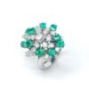 Image of second hand emerald & diamond ring in 18ct white gold
