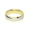 Image of 6mm 9ct two colour gold court shape wedding ring band