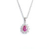 18ct White Gold Tourmaline & Diamond Pendant