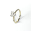 9ct Yellow Gold Diamond Heart Shaped Cluster Ring
