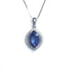 18ct White Gold Tanzanite & Diamond Pendant