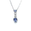 18ct White Gold Tanzanite & Diamond Pendant