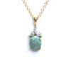 18ct Yellow Gold Opal & Diamond Pendant