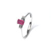 9ct White Gold Ruby & Diamond Ring