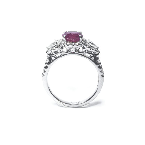 18ct White Gold Ruby & Diamond Ring