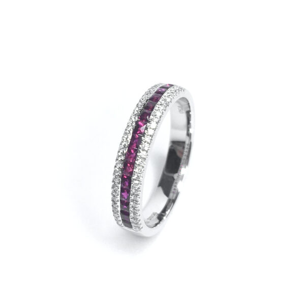 18ct White Gold Ruby & Diamond Ring