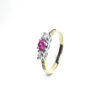 18ct Yellow Gold Ruby & Diamond 3 Stone Ring