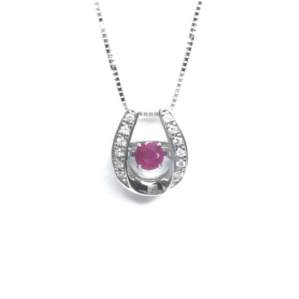 9ct White Gold Ruby Pendant
