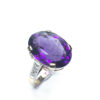 Second Hand 9ct Yellow Gold Amethyst & Diamond Ring
