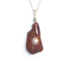 Second Hand 14ct Yellow Gold Amber, Pearl & Diamond Pendant