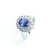 18ct White Gold Tanzanite & Diamond Cluster Ring