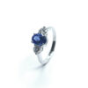 18ct White Gold Tanzanite & Diamond 3 Stone Ring