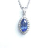 18ct White Gold Tanzanite & Diamond Pendant