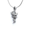 9ct White Gold Diamond Spiral Pendant