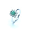 18ct White Gold Emerald & Diamond Ring