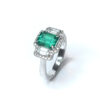 18ct White Gold Emerald & Diamond Ring