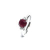 18ct White Gold Ruby & Diamond 3 Stone Ring