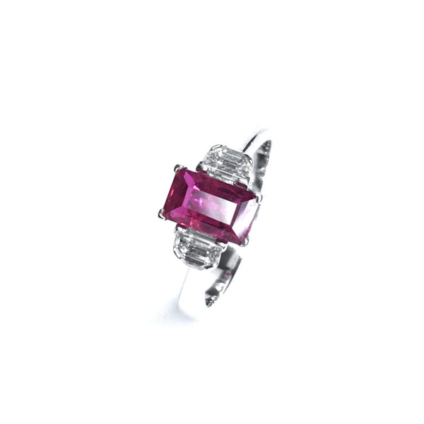 Platinum Mosambique Ruby & Diamond Ring