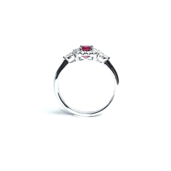 18ct White Gold Ruby & Diamond Ring