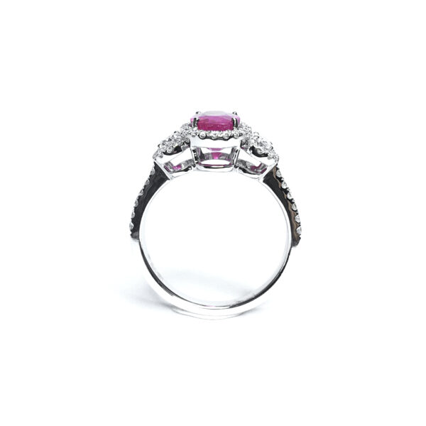 18ct White Gold Ruby & Diamond Ring