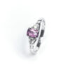 18ct White Gold Pink Sapphire & Diamond Ring