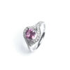 18ct White Gold Pink Sapphire & Diamond Ring