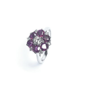 Second Hand 18ct White Gold Ruby & Diamond Ring