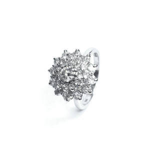 Second Hand 18ct White Gold Diamond Cluster Ring