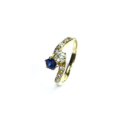 Second Hand Yellow Gold Sapphire & Diamond Ring
