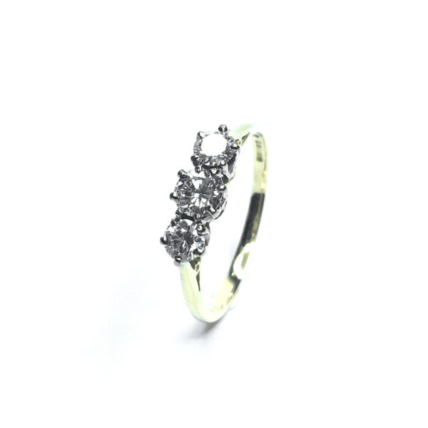 Second Hand 18ct Yellow Gold Diamond 3 Stone Ring