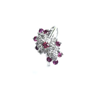 Second Hand 14ct White Gold Ruby & Diamond Ring