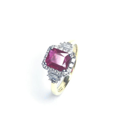 Second Hand 18ct Yellow Gold Ruby & Diamond Ring