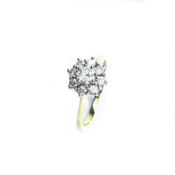 18ct Yellow Gold Diamond Cluster Ring