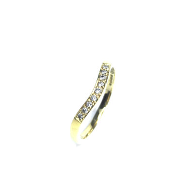 18ct Yellow Gold Diamond Wishbone Wedding Ring