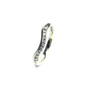 9ct Yellow Gold Diamond Wishbone Wedding Ring