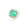 18ct Yellow Gold Emerald & Diamond Cluster Ring
