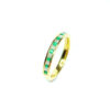 18ct Yellow Gold Emerald & Diamond Ring