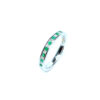 18ct White Gold Emerald & Diamond Ring